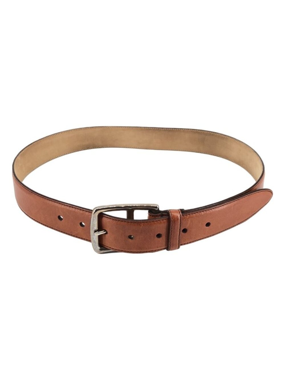 Brunello Cucinelli Leather Square Buckle Belt 90 Brown
